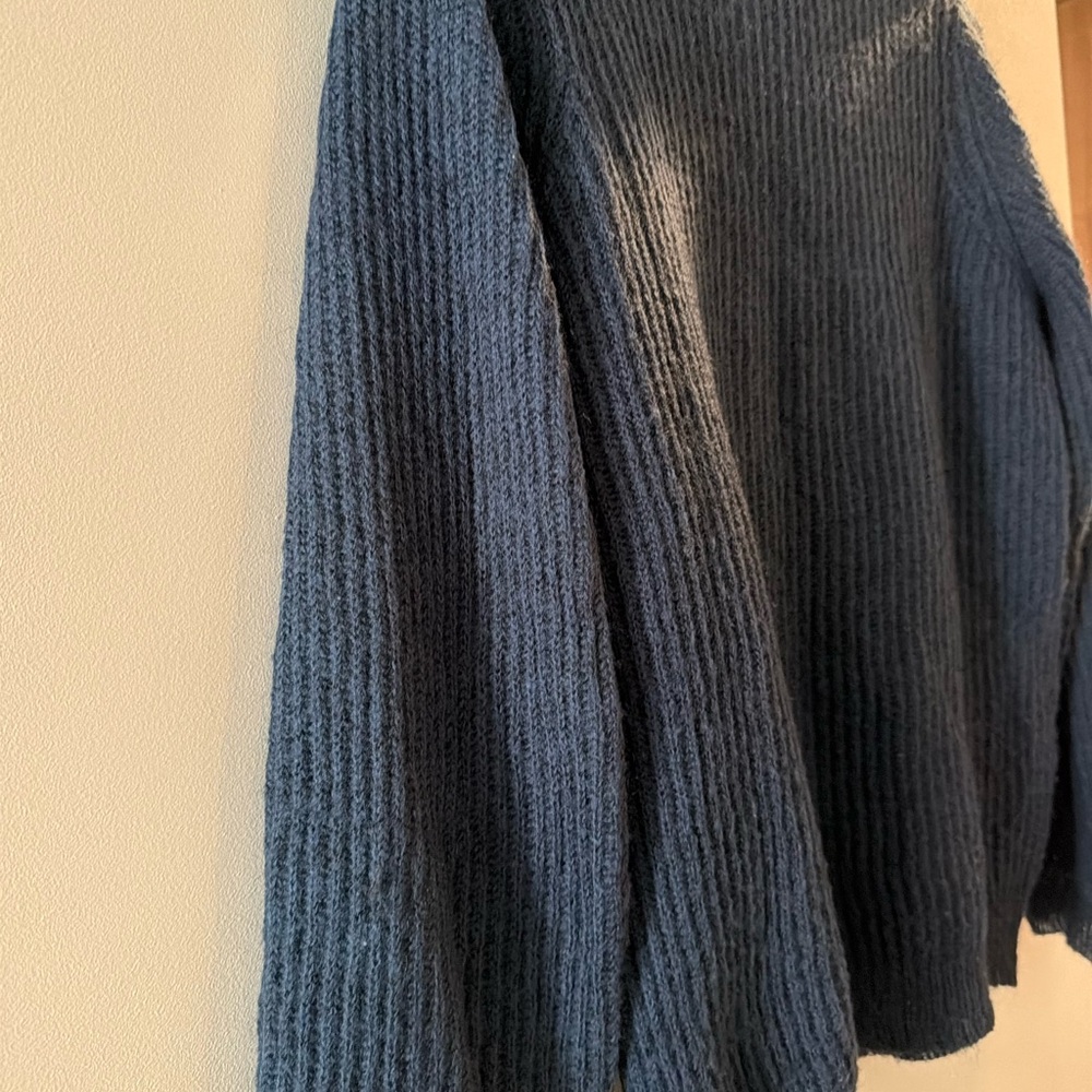 Navy Ruffle Long Sleeve Top - Picture 5 of 7